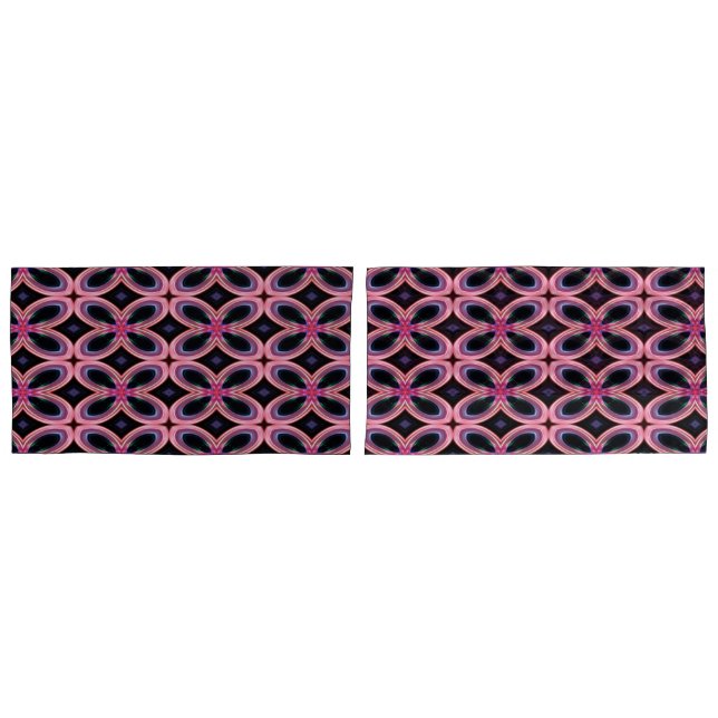 Funda De Cojín Faux Neon Pink Flower Power (Anverso - Set)