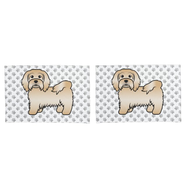 Funda De Cojín Fawn Havanese Cute Cartoon Dog Ilustracion (Anverso - Set)