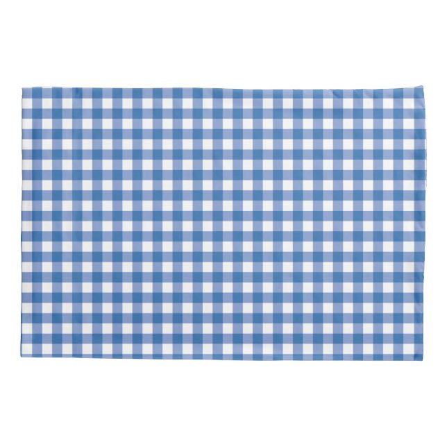 Funda De Cojín Faye y Lauren Blue Gingham (Reverso)