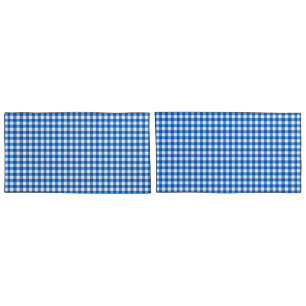 Funda De Cojín Faye y Lauren Blue Gingham