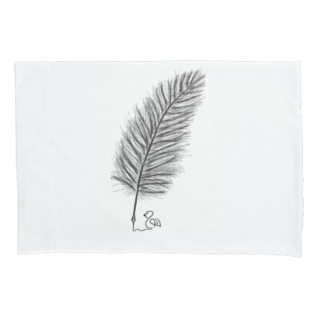 Funda De Cojín Feather Quill la voz de los pensamientos y emocion (Anverso)