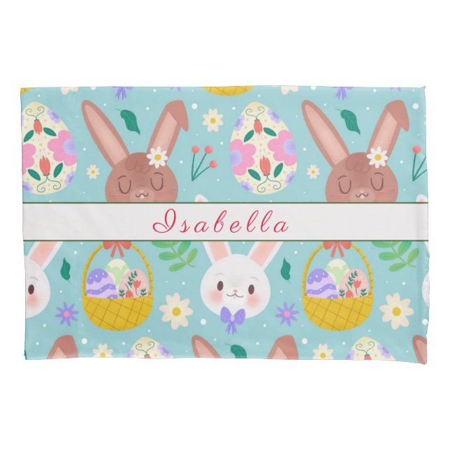 Funda De Cojín Felices Personalizares de Pascua (Anverso)