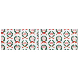 Funda De Cojín Felices vacaciones Vintage Holly Navidades Wreath