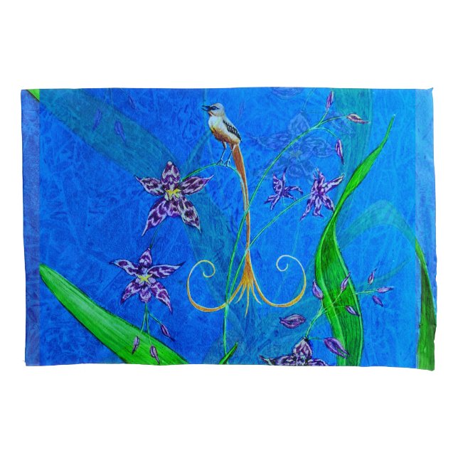 Funda De Cojín Feliz ave orquídea hawaiana (Anverso)