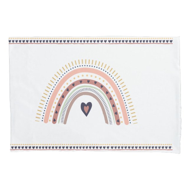 Funda De Cojín Feliz Boho Arcoíris Moderno Mínimo Tendance Chic (Anverso)