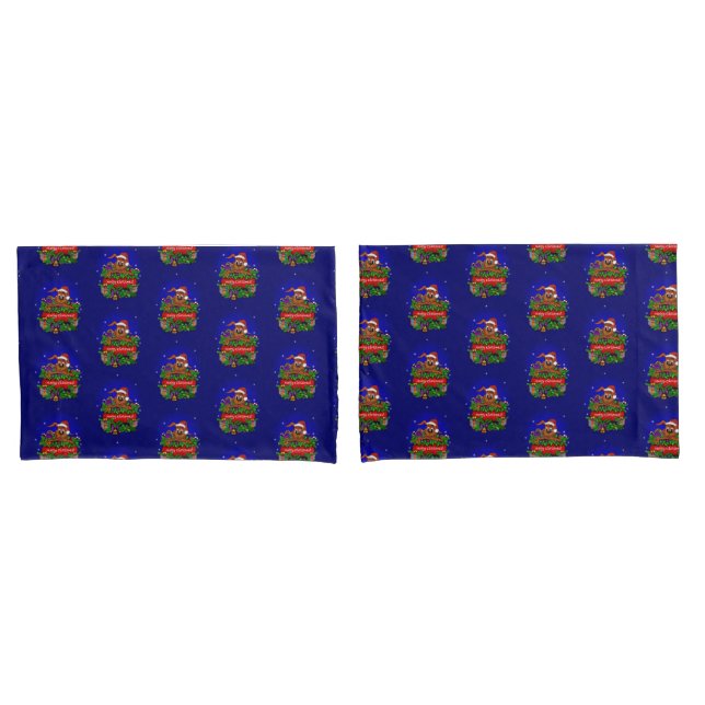 Funda De Cojín Feliz Navidad con Navidades Conejo (Anverso - Set)