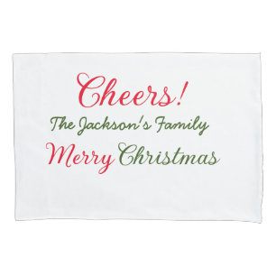 Funda De Cojín feliz navidad saludos agregar nombre de familia te