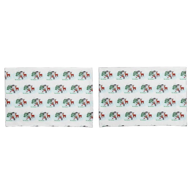 Funda De Cojín ¡Feliz Navidad! Snowman con sus amigos (Anverso - Set)