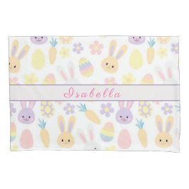 Funda De Cojín Feliz Personalizar Conejo Púrpura de Pascua