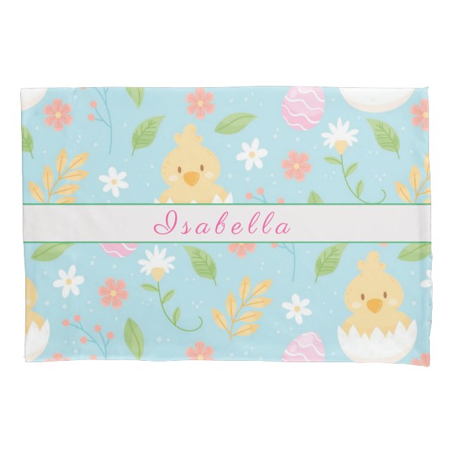 Funda De Cojín Feliz Personalizar Pollo de Pascua (Anverso)