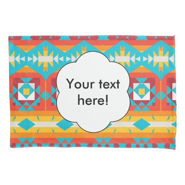 Funda De Cojín Filas de formas tribales (Anverso)