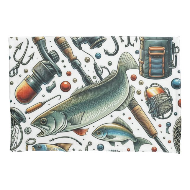 Funda De Cojín Fisherman Bass Fish Pillowcase (Anverso)