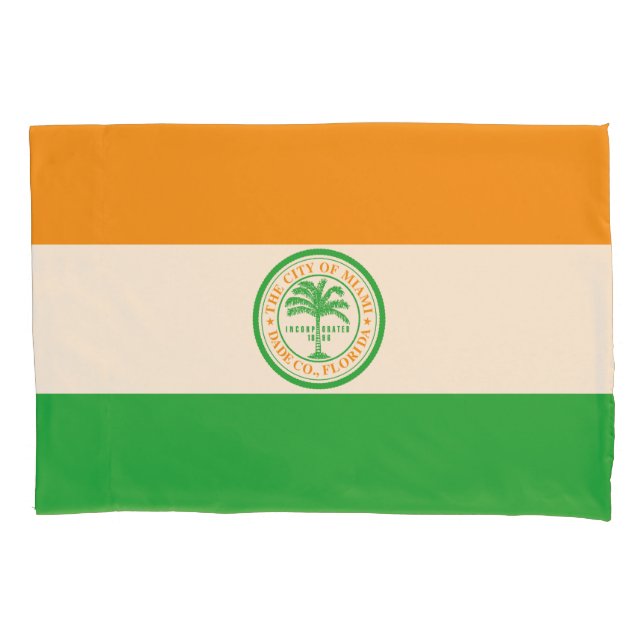 Funda De Cojín Flag of Miami, Florida Pillowcase (Anverso)