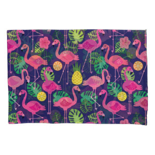 Funda De Cojín Flamencos de época, patrón de elementos de verano