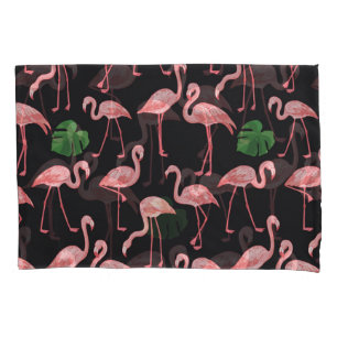 Funda De Cojín Flamingo Elegance: Vieja Monstera Fusión.