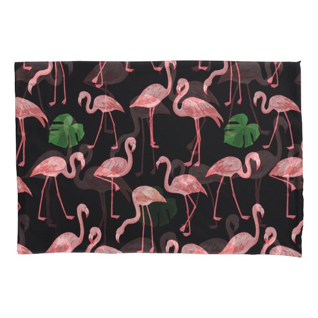 Funda De Cojín Flamingo Elegance: Vieja Monstera Fusión. (Anverso)