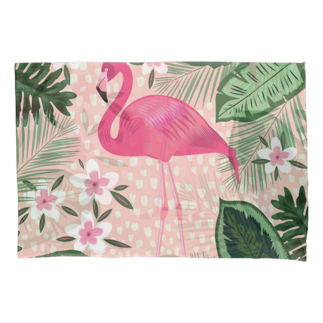 Funda De Cojín Flamingo, palmeras, diseño de cocina (Anverso)