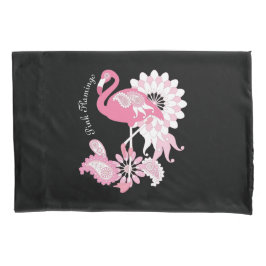 Funda De Cojín Flamingo rosa negro moderno personalizado