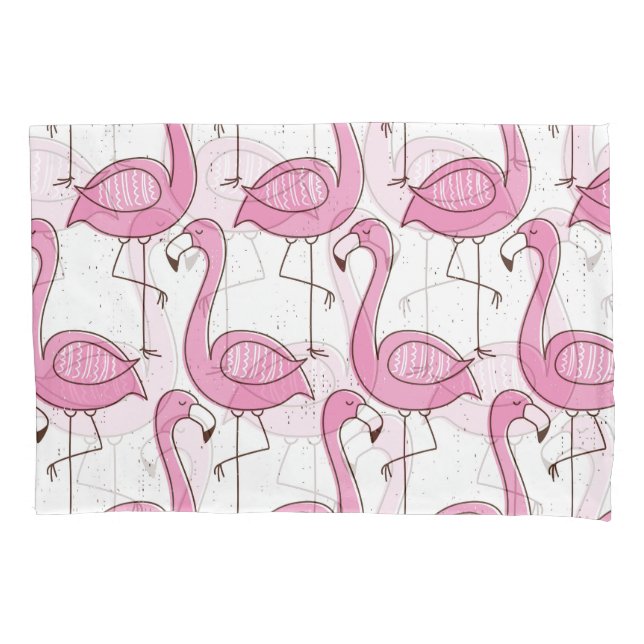 Funda De Cojín Flamingos exóticos, diseño inmaculado. (Anverso)