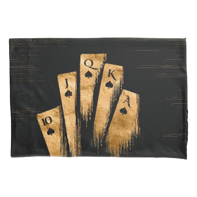 Funda De Cojín Flash Real - Negro Y Oro (Anverso)