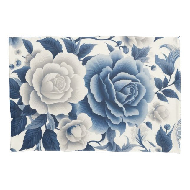 Funda De Cojín Fleurs bleue et blanches (Anverso)