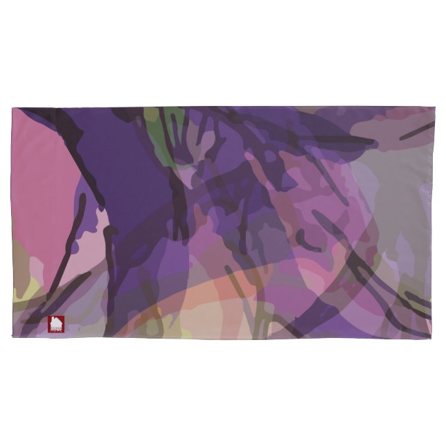 Funda De Cojín Flor abstracta violeta elegante (Anverso-izquierdo)