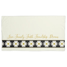 Funda De Cojín Flor Acentuada Con Daisies Blancos Cremosos