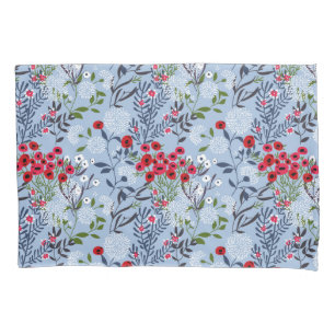 Funda De Cojín Flor blanca azul rosa rojo