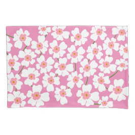 Funda De Cojín Flor blanca y rosa