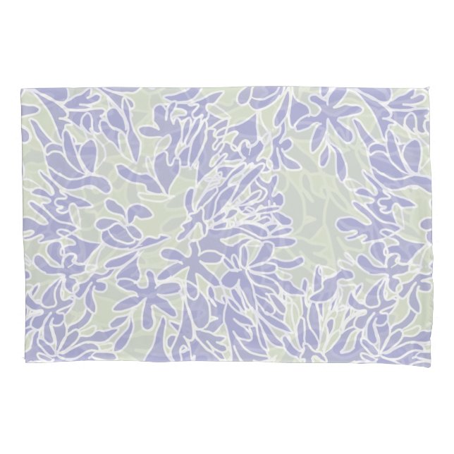Funda De Cojín Flor de Agapanthus Lavanda Verde Salvia (Anverso-izquierdo)