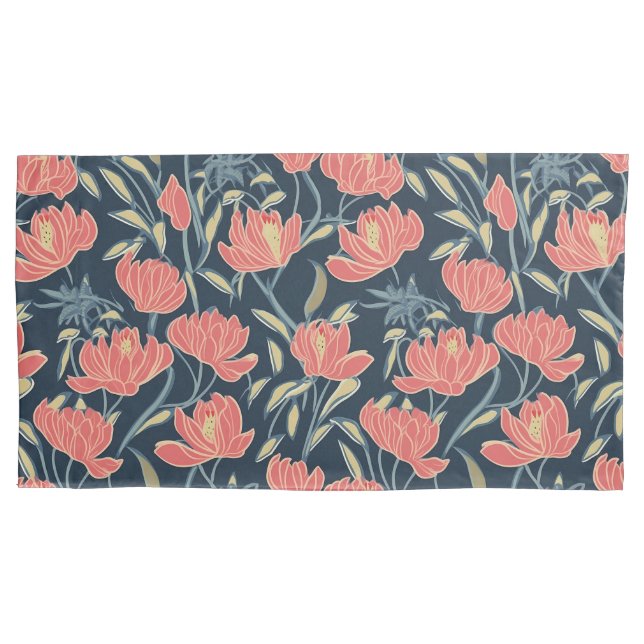 Funda De Cojín Flor de brisa coral (Anverso-izquierdo)