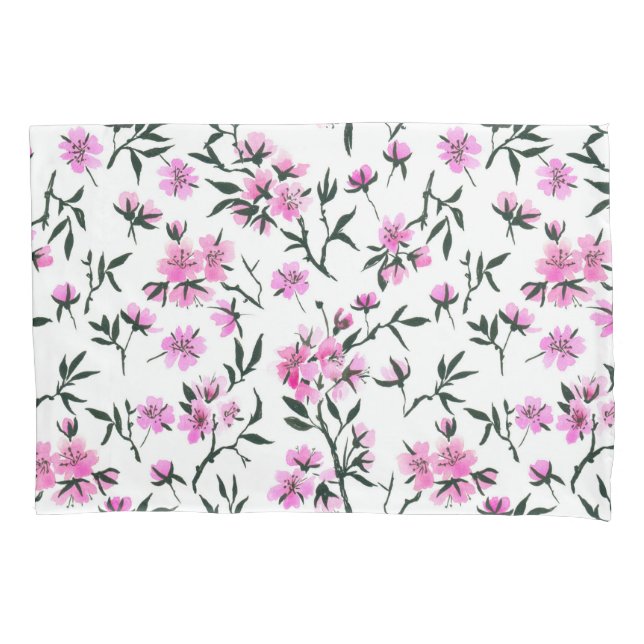 Funda De Cojín Flor de cerezo blanco en blanco (Anverso)