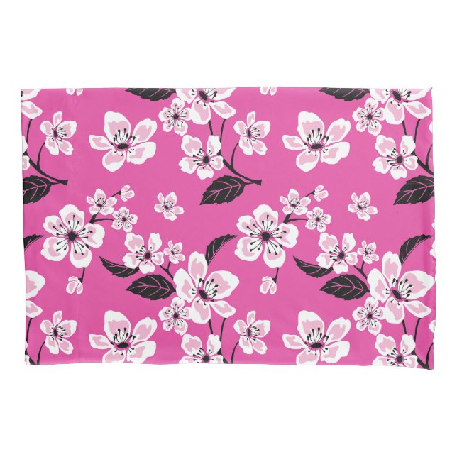 FUNDA DE COJÍN FLOR DE CEREZO - SAKURA (ROSA) (Anverso-izquierdo)
