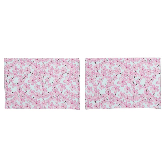 Funda De Cojín Flor de cerezo, sakura rosa de primavera (Anverso - Set)