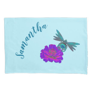 Funda De Cojín Flor De Dragón Y Flor Rosa Brillante Personalizada