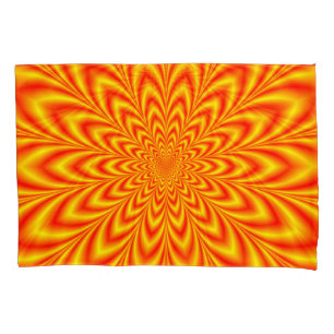 Funda De Cojín Flor de estrella roja y amarilla