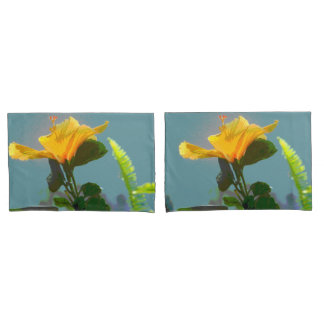 Funda De Cojín Flor de Hibisco Amarillo Naranja