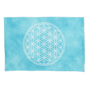 Funda De Cojín FLOR DE LA VIDA - Contorno del símbolo de Geometrí