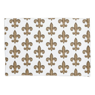 Funda De Cojín Flor de lis del francés del oro