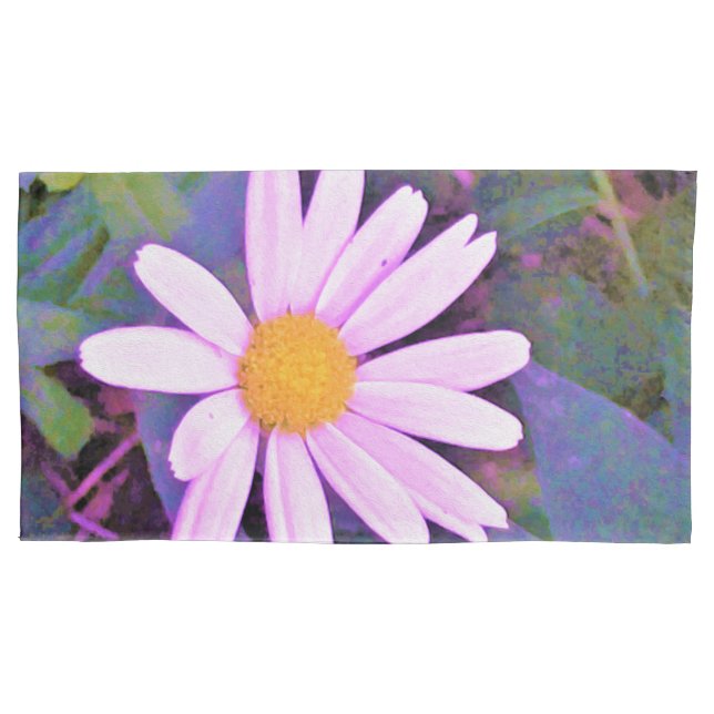 Funda De Cojín Flor de margarita rosa (Anverso-izquierdo)