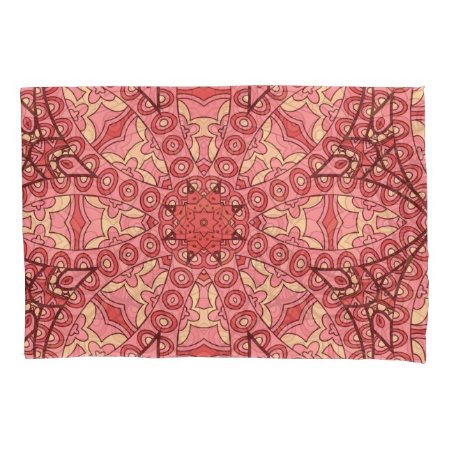 Funda De Cojín Flor De Resumen Étnico, Mandalas Seamless. (Anverso)