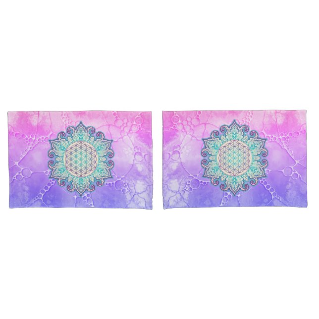 Funda De Cojín Flor de vida - Mandala india 2 (Anverso - Set)