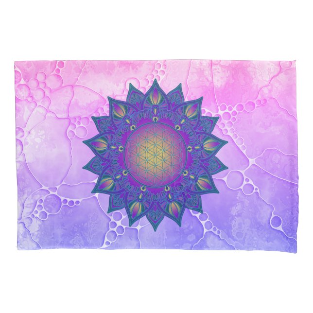 Funda De Cojín Flor de vida - Mandala india 3 (Anverso)