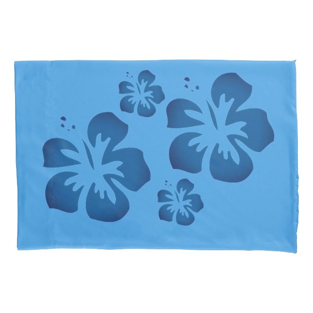 Funda De Cojín Flor Hawaiana Azul (Anverso)