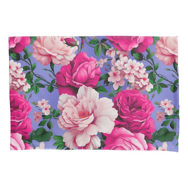 Funda De Cojín Flor rosa rosada grande retro (Anverso)