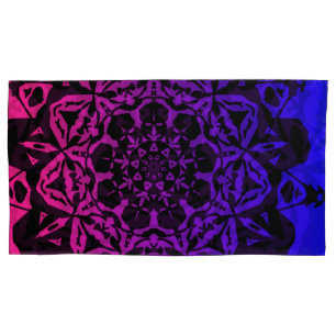 Funda De Cojín flor rosa y morada de Mandala