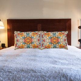 Funda De Cojín Flor rústica colorida