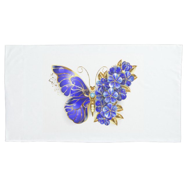 Funda De Cojín Flor Sapphire Mariposa (Anverso-izquierdo)