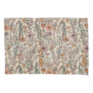 Funda De Cojín Flor silvestre acuarela