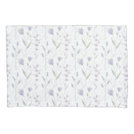 Funda De Cojín Flor silvestre acuarela púrpura azul